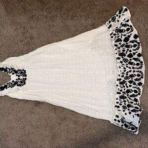 Elegant White and Navy Blue Dress